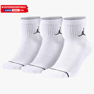 耐克（NIKE）男襪女襪 25新款Air Jordan休閑襪舒適透氣籃球襪子筒襪 三雙裝 DX9655-100/三雙裝 S/22-24厘米/34-38碼