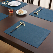 駱易家（Lorica）餐桌墊隔熱墊家用餐墊高級(jí)感桌墊鍋墊防燙防水防油皮革碗墊 餐墊-陌野【一面藍(lán)一面黑】 35*50cm（防油防燙 一擦即干）