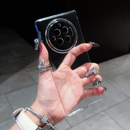 適用vivoxfold3手機殼全透明PCxfold3pro手機套vi保護殼套防摔全 全透明后殼+鏤空透明邊框 vivo X Fold3 Pro