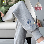 啄木鳥(niǎo)棉運動(dòng)褲女春秋款2026新款寬松束腳哈倫褲小個(gè)子直筒休閑衛褲 灰色【2013常規款】 M 建議95-105斤