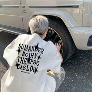 黑盒白美式印花蜘蛛短袖t恤男女春夏季新款國潮高街oversize五分上衣男 XH-A1022白色 2XL 【145-170斤】