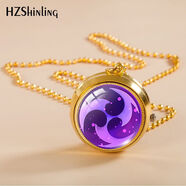 原神懷表神之眼旋轉(zhuǎn)夜光電子表游戲周邊芙寧娜魈胡桃翻蓋手表項(xiàng)鏈 贈贈摩拉金幣 懷表雷旋轉(zhuǎn)夜
