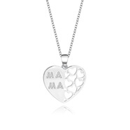 度尹925足銀項鏈鏤空心形MAMA鑲鉆女款媽媽歐美簡(jiǎn)約時(shí)尚愛(ài)心造形狀YJX