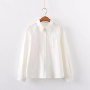 圣洛鋒 原創(chuàng)JK制服少女銀線格裙女學(xué)生百褶裙半身裙學(xué)院風(fēng) TR長(zhǎng)袖襯衫 M 腰圍（64-68）