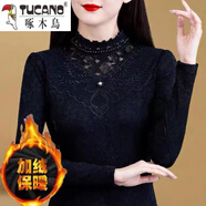 啄木鳥(niǎo)品牌打底衫女 加絨加厚打底衫女秋冬洋氣內搭2025新款時(shí)尚小衫網(wǎng) 黑色【秋冬款】 加絨 3XL 建議135-145斤