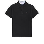 TOMMY HILFIGER 湯米 希爾費格 經(jīng)典男士T恤 純棉短袖翻領(lǐng)上衣男 黑色POLO衫C817857318 L （建議160-180斤）