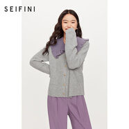 詩凡黎（'SEIFINI）【心動毛衣】針織衫秋新款100羊毛娃娃領(lǐng)上衣 灰色 M 160/85CM