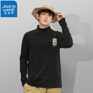 真維斯（JEANSWEST）長(zhǎng)袖T恤男士秋冬打底衫男圓領(lǐng)上衣彈力貼身保暖秋衣百搭內(nèi)穿體恤 黑色常規(guī)（青竹中國(guó)X） XL