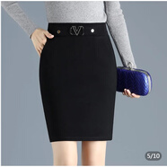 皮爾卡丹（pierre cardin）冬季毛呢半身裙包臀裙高腰短裙秋冬女西裝裙包裙呢子一步裙子冬裙 黑2 M (適合85斤到98斤)