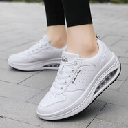 HKQD運動(dòng)鞋女2025春秋新款夢(mèng)之隊廣場(chǎng)舞蹈鞋皮面防水跳操搖搖鞋旅游鞋 牛筋底2016白色  37