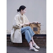 ANGEL MOOD風(fēng)衣外套女2025年春秋新款小個(gè)子休閑寬松日系工裝簡(jiǎn)約大碼外套女 杏色 M