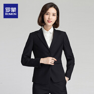羅蒙西服套裝女士職業(yè)裝韓版修身單西正裝商務(wù)OL女式面試工作通勤西服 藏青加襯衫套裝 170/96 褲子84