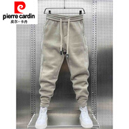 皮爾卡丹（pierre cardin）秋冬季美式束腳休閑褲男士新款燈芯絨褲小腳條絨修身衛(wèi)褲運(yùn)動(dòng)長(zhǎng)褲 卡其色 XL 120-140斤