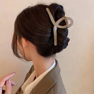 莉卡詩(shī)法式蝴蝶結(jié)抓夾女后腦勺發(fā)夾頭飾生日夾子頭飾超大號(hào)鯊魚夾發(fā)飾 咖色(11CM)