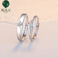 KULV白金對(duì)戒pt950莫桑石鉆戒指情侶送女朋友求婚情人節(jié)生日禮物 永恒相伴鉑金對(duì)戒/ 國(guó)檢證書(shū)/專 閉口號(hào)碼付款備注既可/尺寸未知