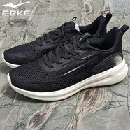 鴻星爾克女鞋減震跑鞋輕便運動(dòng)鞋夏季單網(wǎng)面透氣休閑鞋女子時(shí)尚百搭跑步鞋 正黑/淡涼綠 36