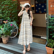 森女部落原創(chuàng  )無(wú)袖款波西米亞沙灘長(cháng)裙連衣裙2025年夏季新款女裝 吊帶裙（單件） 單件 S