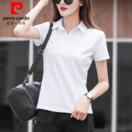 皮爾卡丹（pierre cardin）純棉翻領(lǐng)t恤女短袖2025夏季新款polo衫上衣顯瘦寬松休閑運動服 FL-95:純棉短袖:白色 XL 建議（111-125）斤