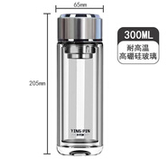 拓進(jìn)日本進(jìn)口品質(zhì)水中神雙層玻璃杯大號小號防燙耐高溫 中號