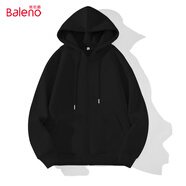 班尼路（Baleno）連帽羊羔絨衛(wèi)衣開(kāi)衫外套女2025年春秋季寬松加絨加厚保暖棉服上衣
