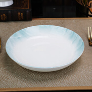 國玥景德鎮骨瓷碗具家用陶瓷餐具整套釉下彩碗筷創(chuàng  )意米飯碗具吃面大碗 云錦萬(wàn)里8英寸深盤(pán)1個(gè)