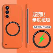 ZKU魅族21/21pro手機殼超薄散熱手機硬殼MZ21半包無邊框磁吸充電游戲降溫保護套男女簡約高級磨砂簡約 魅族21pro【丹霞橙】超薄無邊框磁吸硬殼+貼膜