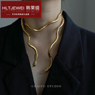 韓萊緹（HLT）抖音網(wǎng)紅款黑暗土酷開口隨意造型蛇形設計感項鏈項圈個性歐美辣妹夸張酷項鏈 隨意造型蛇形 金色