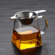 玻璃公道杯耐熱加厚茶漏一體套裝泡茶過(guò)濾分茶杯茶具 帶把茶慮+方公杯 300ml 1只