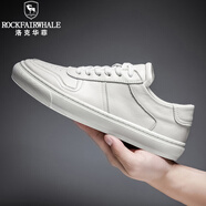 洛克華菲（Rock Fairwhale）新款男鞋潮流韓版板鞋低幫休閑鞋百搭真皮小白鞋男 白色 41