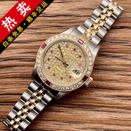 【二手99新】勞力士女表日志69173自動機械腕表 精鋼 內(nèi)鉆刻時尚名表后鑲鉆后盤狗牙圈 26MM滿天星后鑲鉆69173