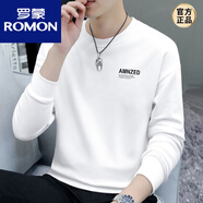 羅蒙（ROMON）衛衣男士2025春秋季新款圓領(lǐng)套頭內搭休閑體恤衫保暖長(cháng)袖秋衣 A款白色春秋款 XL 120-135斤
