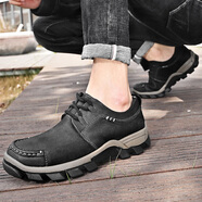 駱駝動(dòng)感（camel active）德國品牌皮鞋男戶(hù)外爸爸登山鞋男英倫大頭工裝低幫復古馬丁鞋 黑色系帶(頭層黃牛皮)磨砂8809 38 標準皮鞋碼