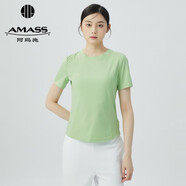 阿瑪施（AMASS）女裝新款簡(jiǎn)約百搭圓領(lǐng)短袖T恤女5300804 青檸綠 M (3碼)
