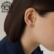 Royal sasa皇家莎莎S925銀耳環(huán)女簡(jiǎn)約氣質(zhì)彈簧圈圈網(wǎng)紅小耳釘耳飾潮韓國 銀色AR