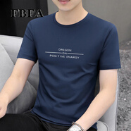 FBFA 香港潮牌2025新款短袖t恤男潮流夏季打底衫男士衣服夏裝時尚百搭 2143寶藍(lán) 2XL 建議：145-160斤
