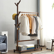 愛(ài)必居 衣服架樹(shù)形實(shí)木落地衣帽架掛衣架客廳衣裳架北歐簡(jiǎn)易衣架 棕色寬度95.1cm