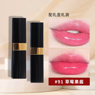 香奈兒（Chanel）coco flash炫光口紅60可可小姐唇膏送老婆女友閨蜜生日禮物女禮盒 91 草莓果醬【禮盒裝】 配送禮盒禮袋