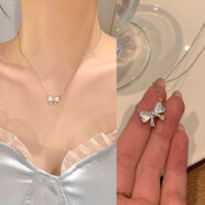 華琉衣夏季甜美蝴蝶結(jié)鈦鋼項鏈女輕奢設(shè)計感高級鎖骨鏈2024新款頸鏈 蝴蝶結(jié)項鏈