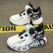 李寧熱品牌斷碼男童鞋運動(dòng)鞋2025秋冬新款兒童加絨防滑跑步籃球鞋大男孩 白黑 皮面單鞋 35 標準運動(dòng)鞋碼