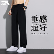 安踏運(yùn)動(dòng)褲男褲子休閑褲夏季男士長(zhǎng)褲速干透氣跑步高彈男生直筒衛(wèi)褲 黑色 棉質(zhì)直筒 L