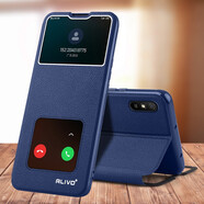 ALIVO 適用紅米9a手機殼小米紅米9a保護皮套redmi9a翻蓋式hm九a全包防摔外殼硅膠男女 【紅米9A】寶石藍+鋼化膜