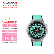 斯沃琪（Swatch）瑞士手表 金属系列 不朽松绿 情人节礼物男女时尚石英表SB07S111