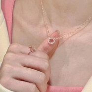 朝遇925銀粉水晶櫻花銀項(xiàng)鏈小清新甜美少女感氣質(zhì)花朵鎖骨情人節(jié)禮物 粉水晶櫻花項(xiàng)鏈-【精美禮盒裝】