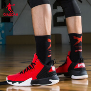 喬丹QIAODAN籃球鞋冬季男鞋透氣防滑高幫戰靴學(xué)生運動(dòng)藍球鞋R 極光紅/黑色-118 39