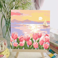 空色（Kongse）日出江花數(shù)字油畫diy手工填涂色動(dòng)漫卡通人物兒童畫手繪畫像生日創(chuàng)意手工伴手禮品油彩畫