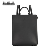 LASSIE VAGARY小眾設計感皮質(zhì)雙肩包女士高級感休閑電腦背包女2025新款時(shí)尚書(shū)包 炫酷黑【可裝14英寸電腦】