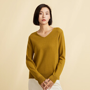 春竹羊毛衫女V領(lǐng)女套衫100%純羊毛毛衣基礎(chǔ)內(nèi)搭針織衫打底衫女上衣 抹茶綠 L