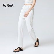 普普風(fēng)2025年秋季新品女裝高品牛仔闊腿褲PC3K21620B 白色 M