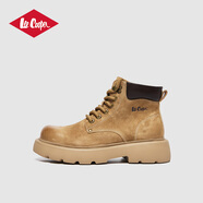 Lee Cooper馬丁靴男靴子2025秋冬新款英倫風(fēng)復古休閑工裝靴高幫男鞋沙漠靴男 黃色 42