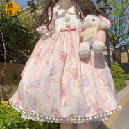 洛麗塔公主裙lolita軟眠眠op夏季可愛熊兔原創(chuàng)裙子洋裝LO裙蘿莉塔日系JSK連衣裙奶fufu 【全套】粉色裙+裙撐+發(fā)帶+飛機(jī)盒 L